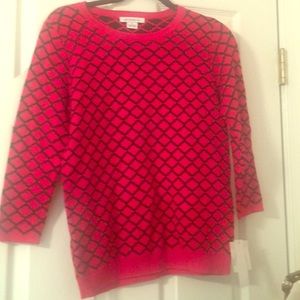 NWT Liz Claiborne Red & Black Cabaret Sweater